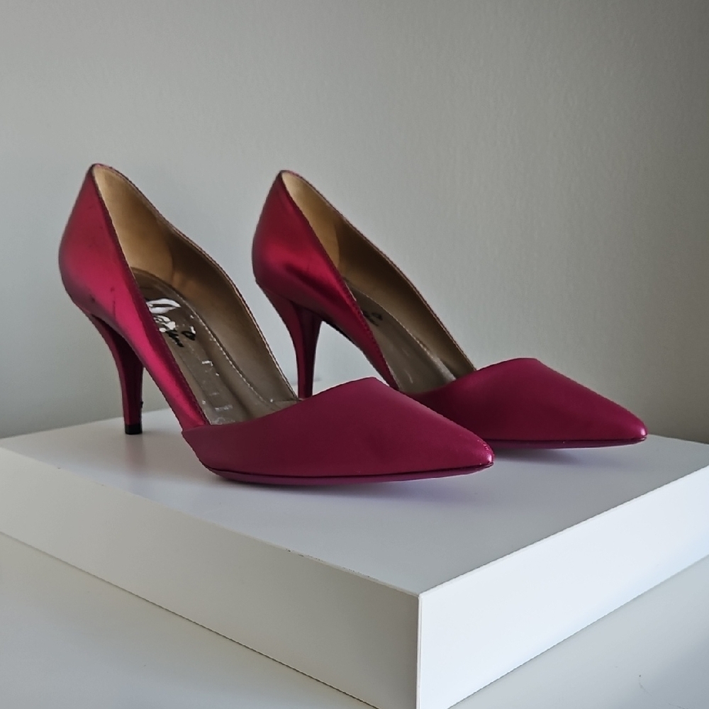 LANVIN Elegant Pink Leather Women's Heels Size EU 39